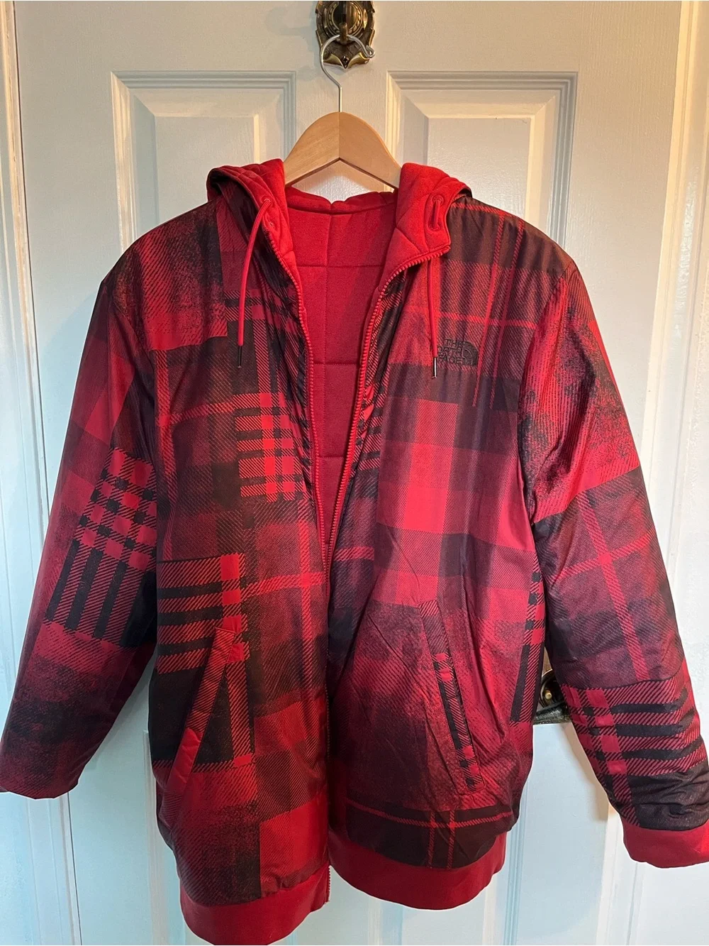 The North Face Men's Red Quilted Hooded Puffer Jacket